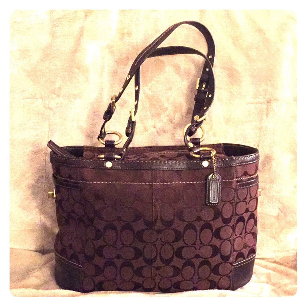 Coach Signature large brown tote.